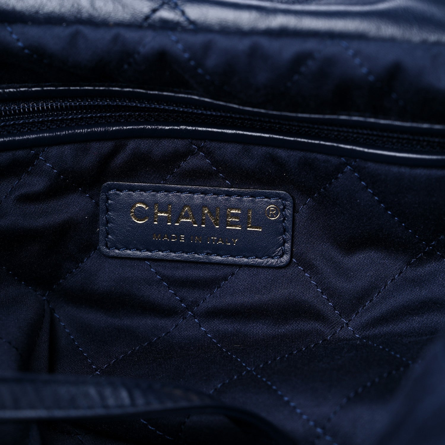 Chanel Shiny Calfskin Quilted Chanel 22 Navy Blue 7 of 11