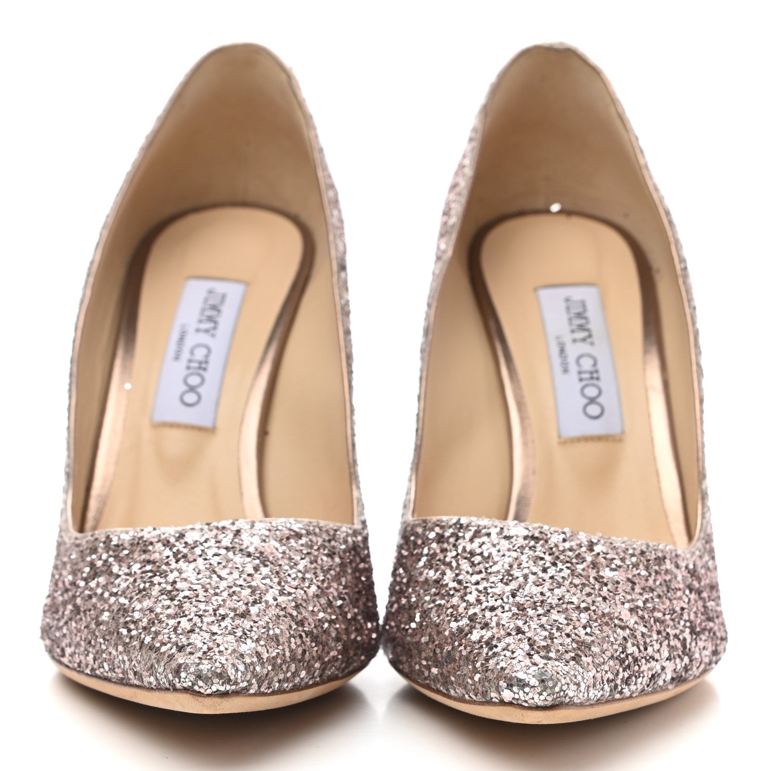 Jimmy Choo Coarse Glitter Romy 100 Pumps 39.5 Tea Rose 2 of 7