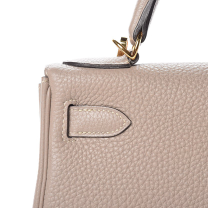 Hermes Taurillon Clemence Kelly Retourne 28 Gris Touterelle 26 of 31