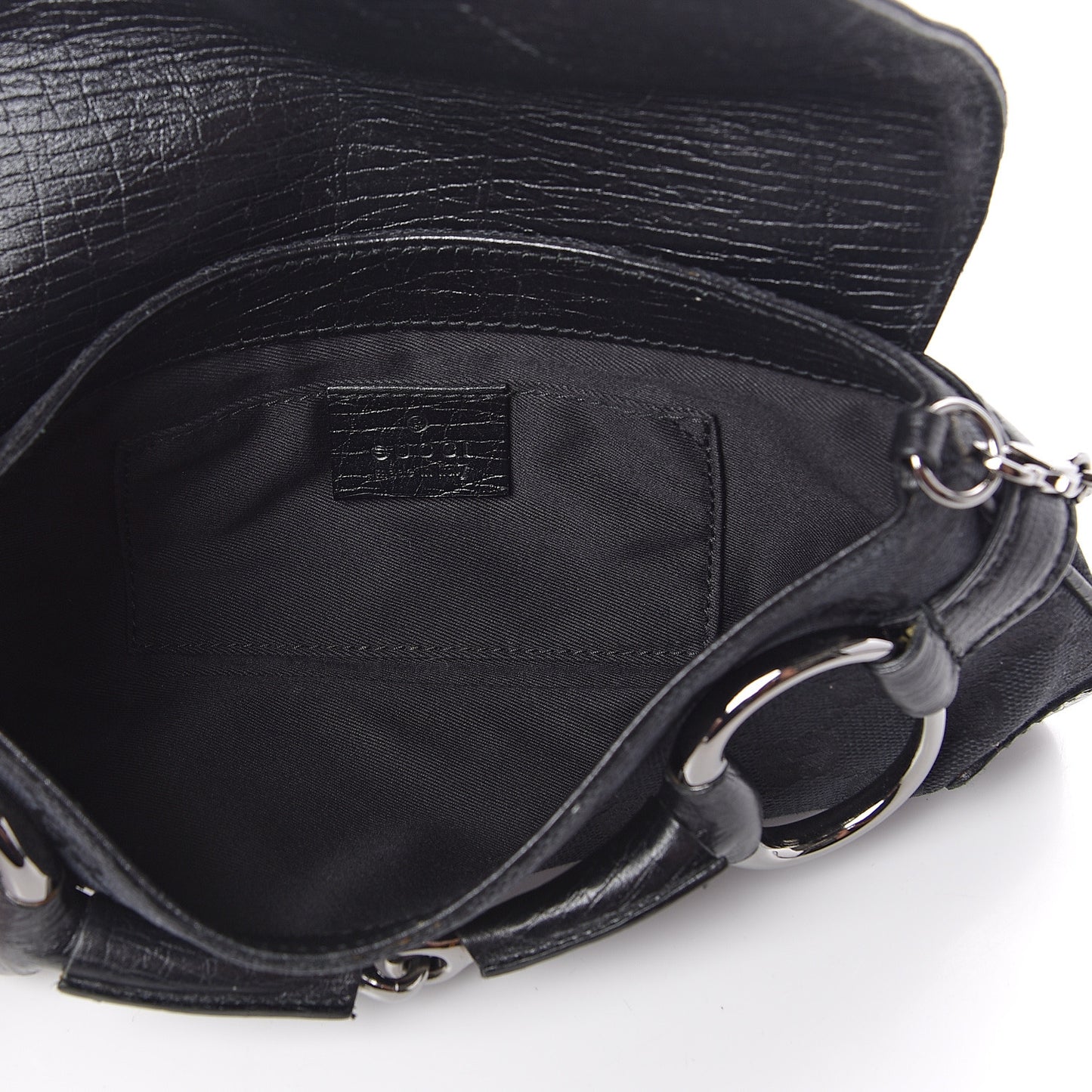 Monogram Horsebit Chain Clutch Black