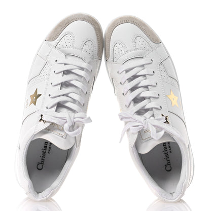 Christian Dior Calfskin Suede Dior Star Low Top Sneakers 37.5 White Gold 2 of 10