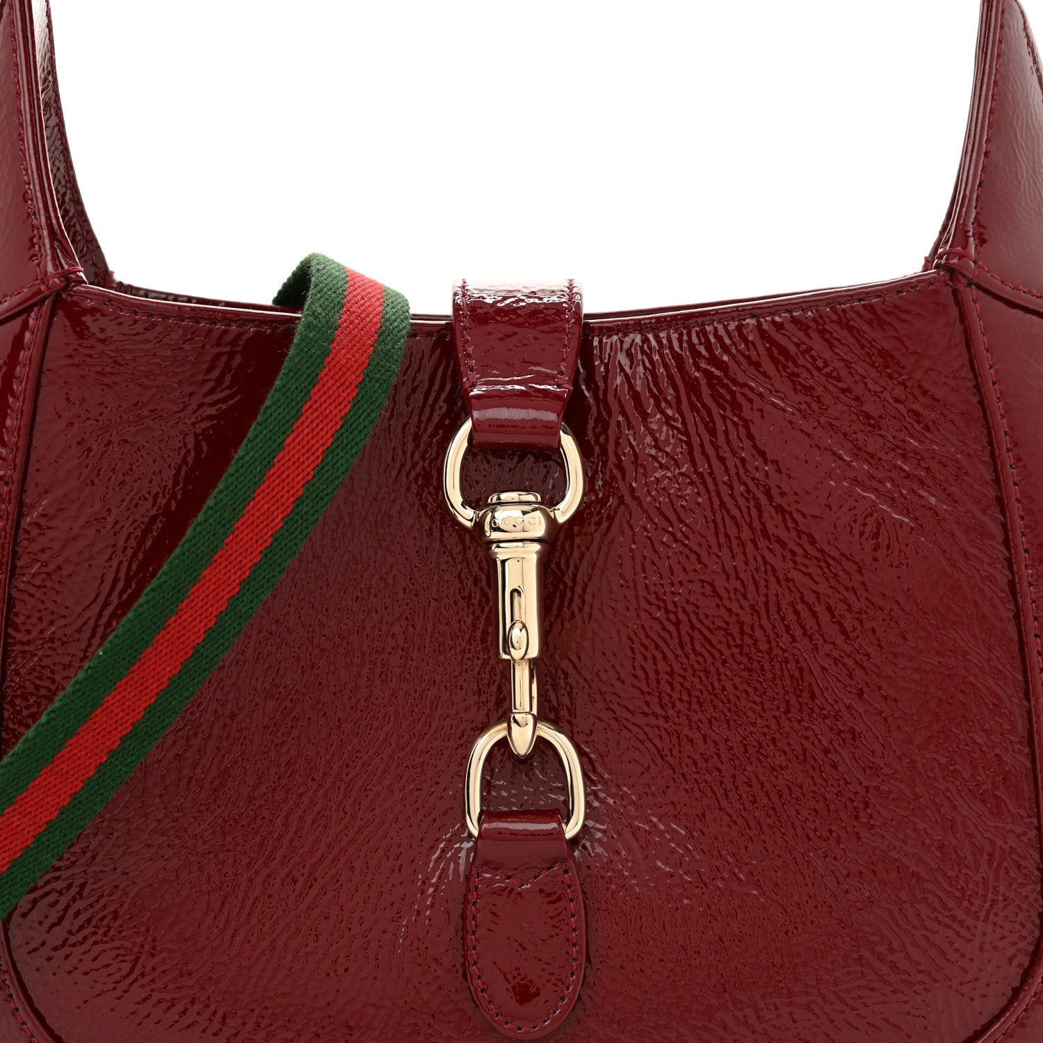 Gucci Patent Calfskin Small Jackie Shoulder Bag Rosso 8 of 12