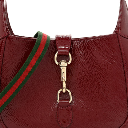 Gucci Patent Calfskin Small Jackie Shoulder Bag Rosso 8 of 12