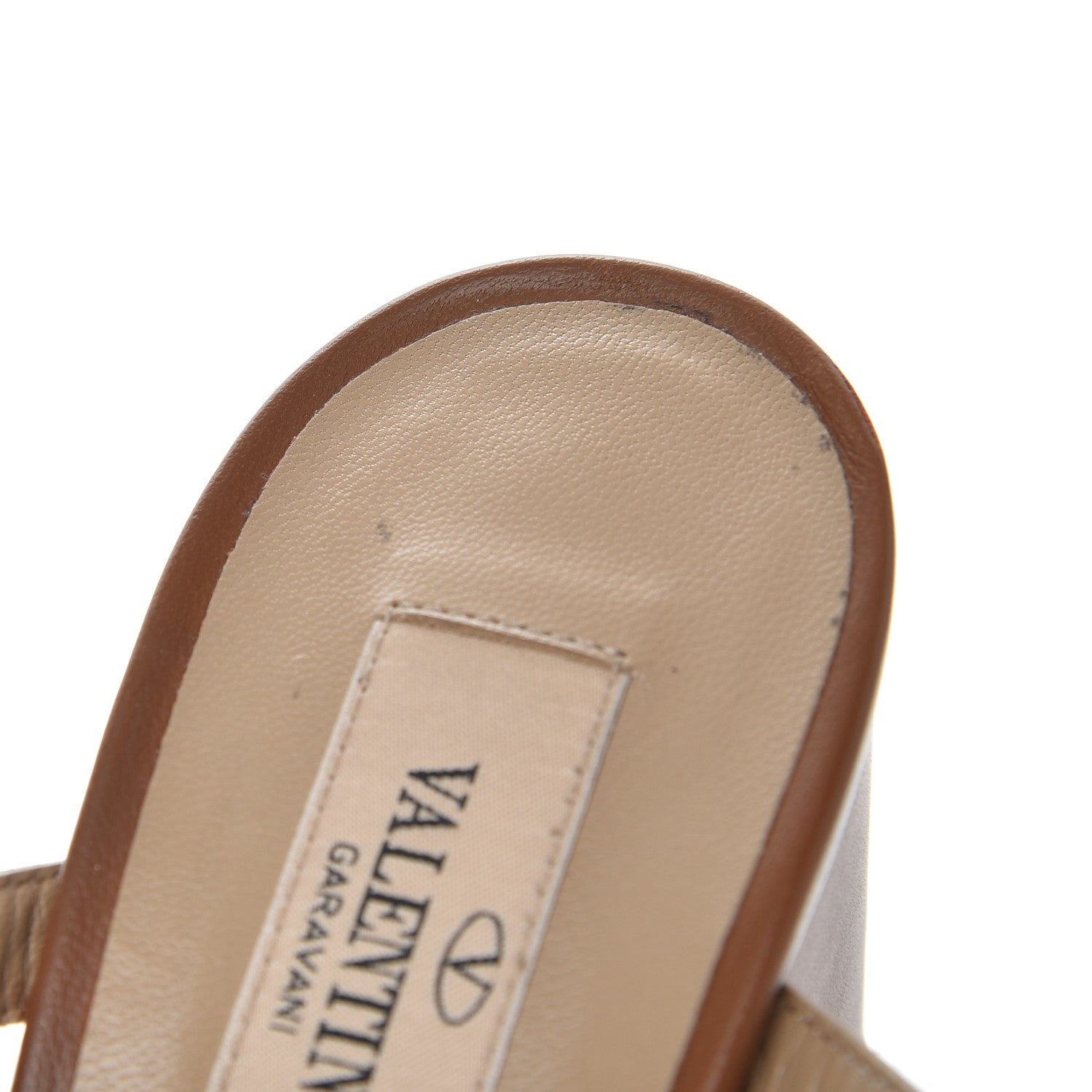 Valentino Garavani Calfskin Nappa Rockstud 60mm Caged Slide Sandals 36.5 Tobacco 11 of 13
