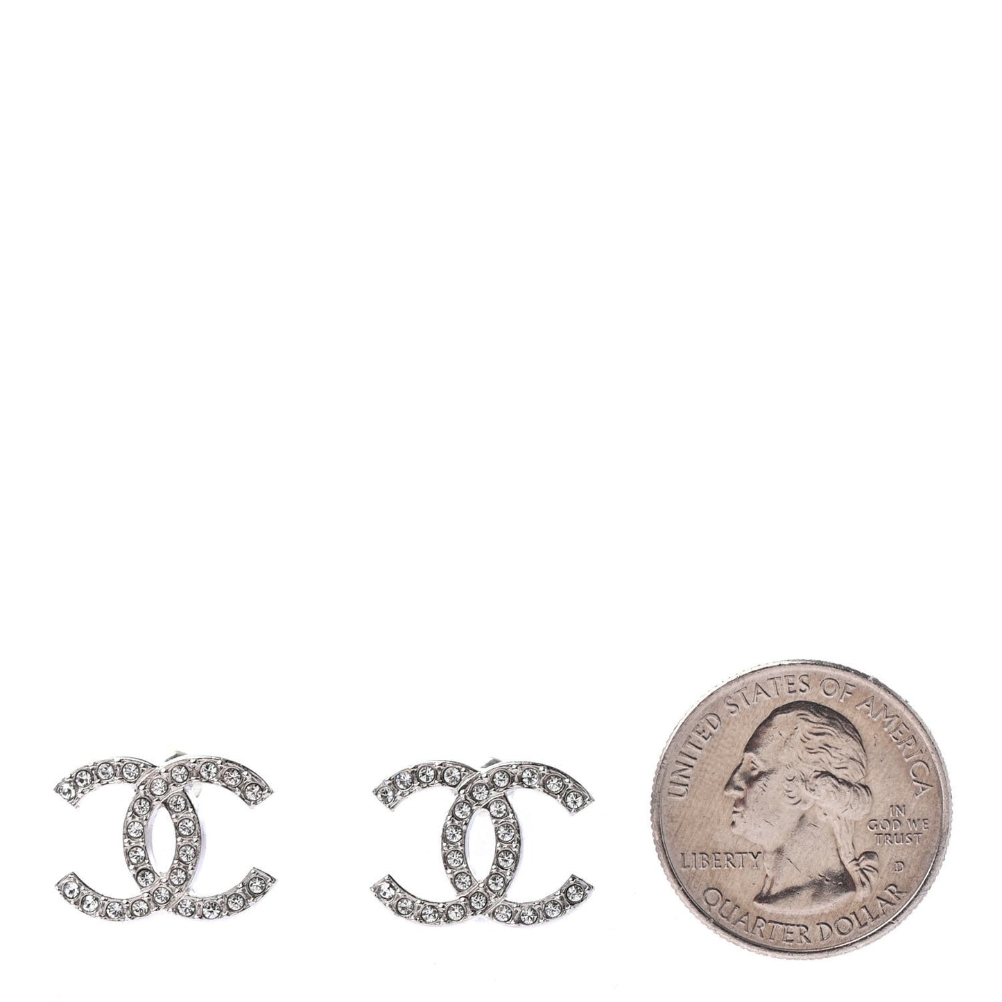 Crystal CC Earrings Silver