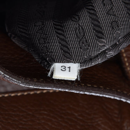 Prada Vitello Daino Side Pocket Hobo Bruciato 6 of 8