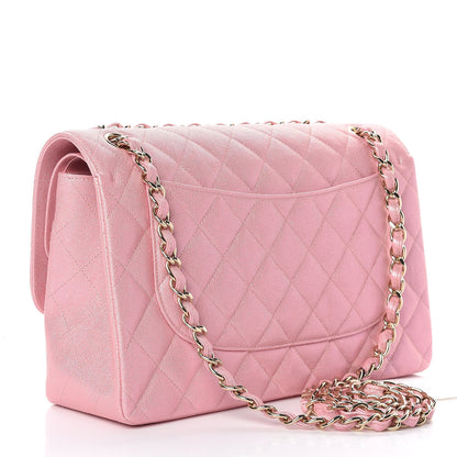 Chanel Iridescent Caviar Quilted Jumbo Double Flap Rose Pink 3 of 11