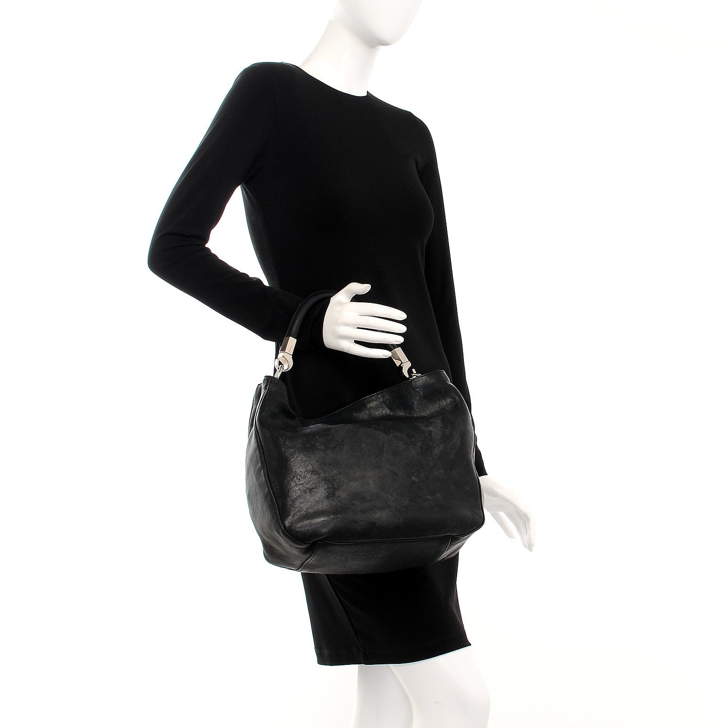 Saint Laurent Goatskin Small Roady Hobo Black 2 of 7