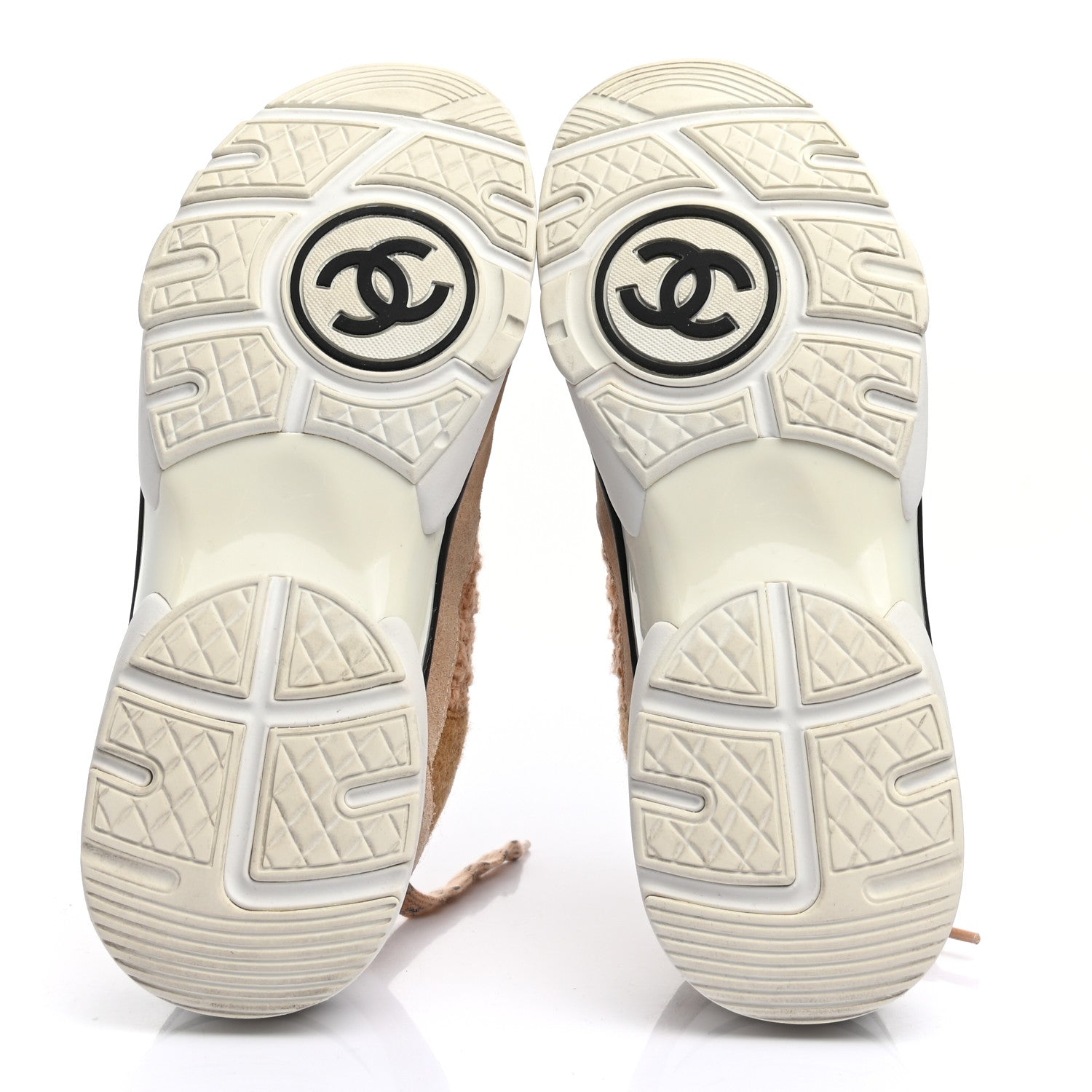 Chanel Suede Tweed Felt CC Sneakers 39 Beige 5 of 7