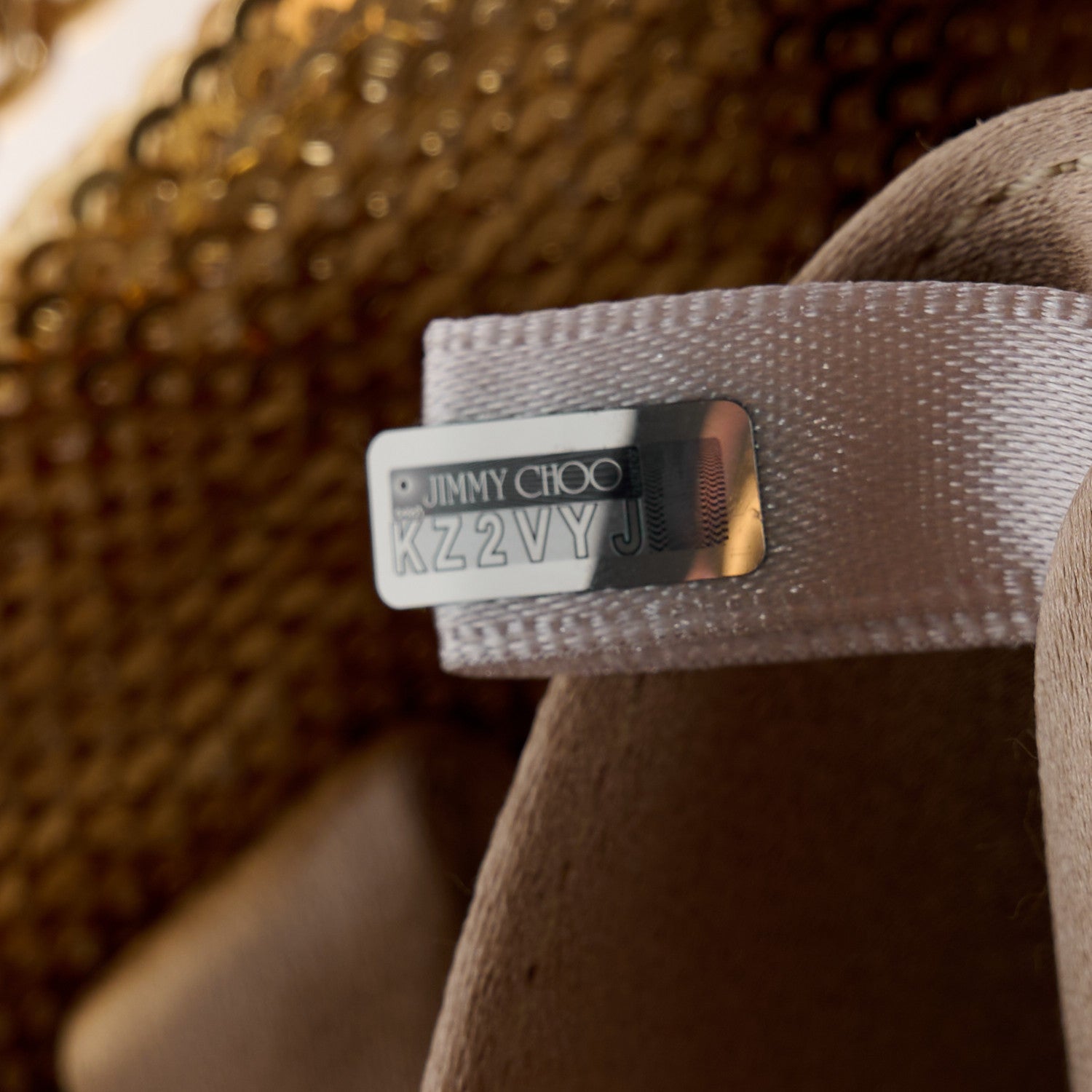 Jimmy Choo Satin Crystal Embellished Bonny Shoulder Bag Gold 7 of 12