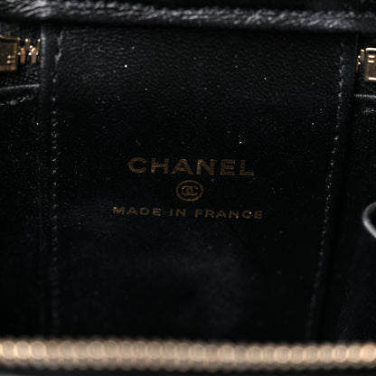 Chanel Lambskin Quilted Metal Mini Top Handle Vanity Case With Chain Black 6 of 11