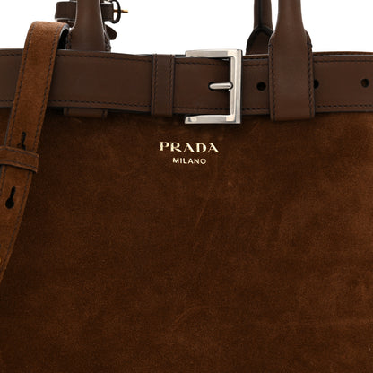 Prada Scamosciato Medium Buckle Bag With Belt Cocoa Brown 7 of 10