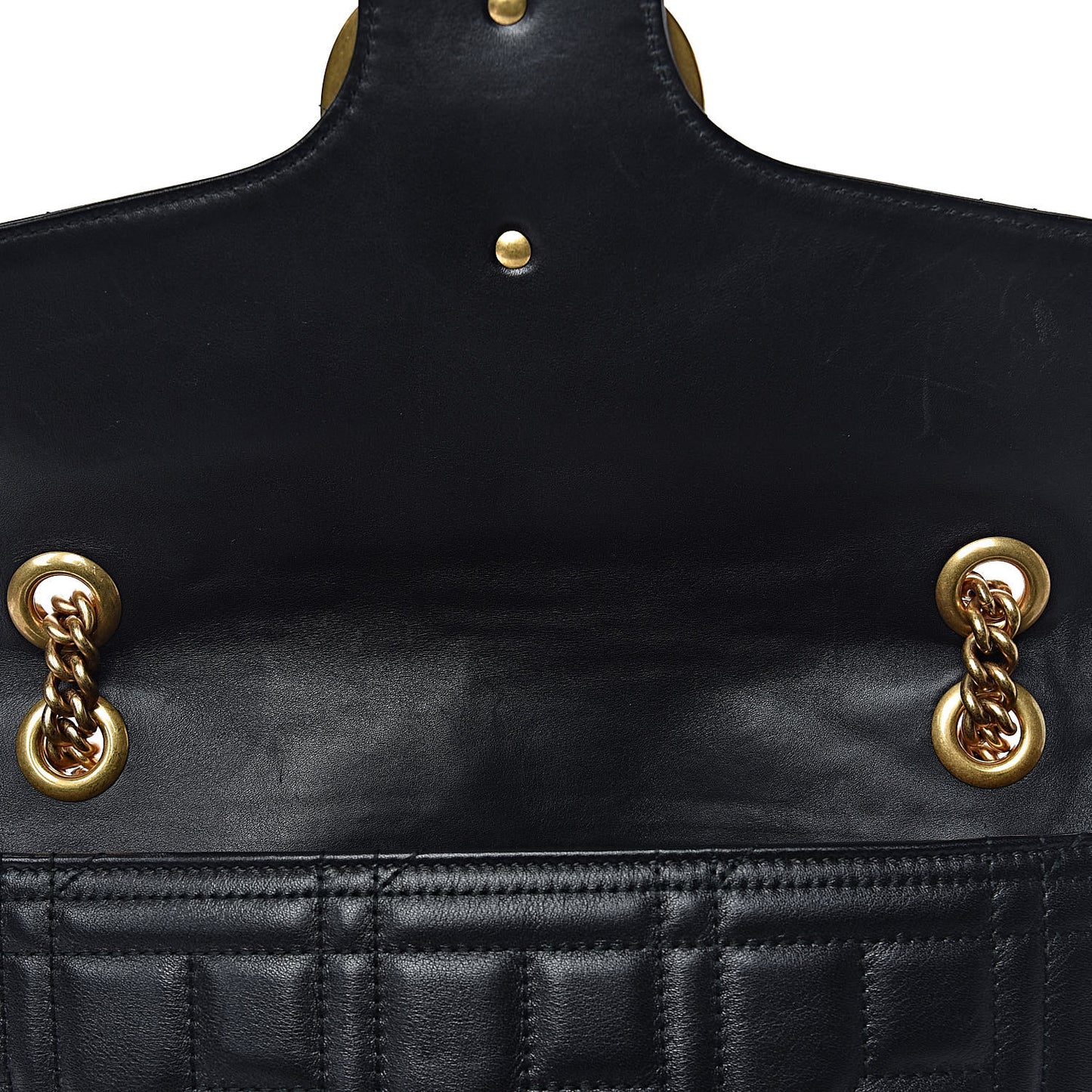 Calfskin Matelasse Studded Medium GG Marmont Shoulder Bag Black