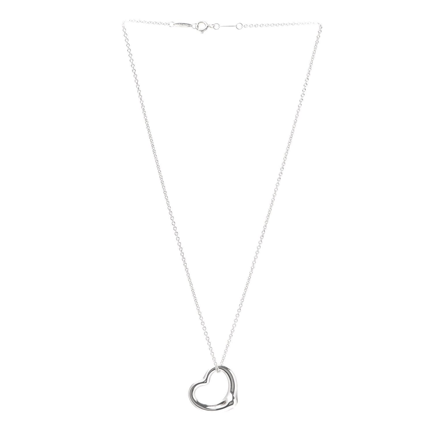 Sterling Silver 22mm Elsa Peretti Open Heart Pendant Necklace