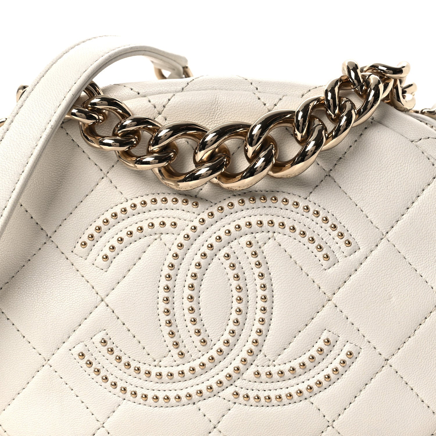 Chanel Lambskin Quilted Studded Case White 8 of 12