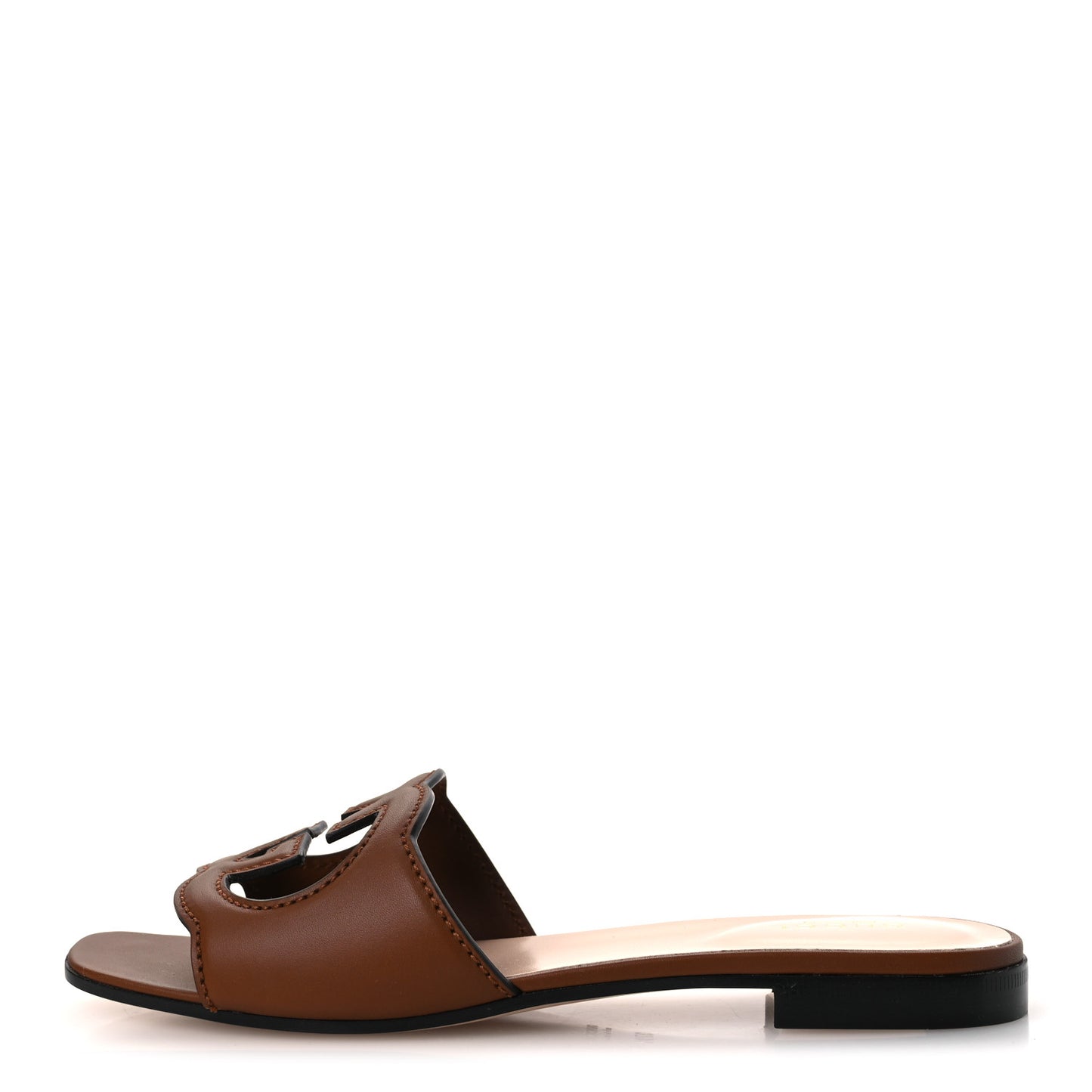 Cosmos Softy Calfskin Interlocking G Cut Out Slide Sandals 37.5 Cuir