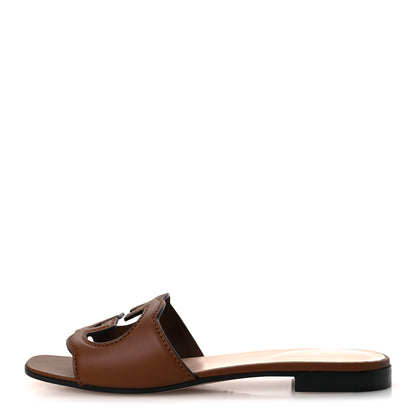 Gucci Cosmos Softy Calfskin Interlocking G Cut Out Slide Sandals 37.5 Cuir 1 of 11