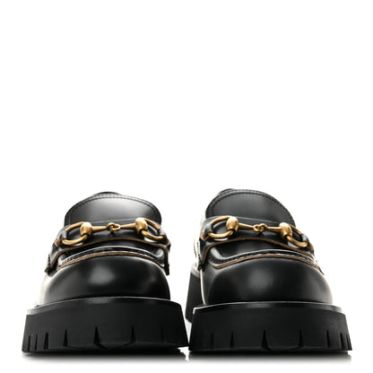 Gucci Cordovan Lux Womens Harald Horsebit 25mm Platform Loafers 35.5 Black 3 of 10