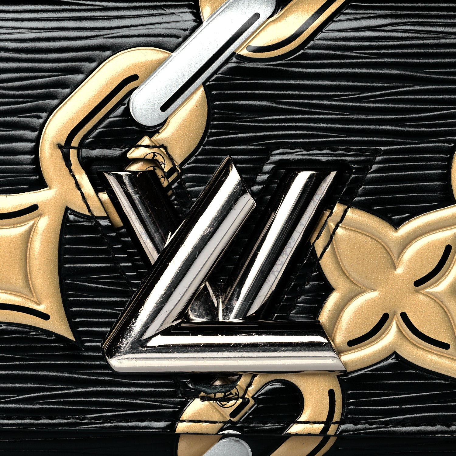 Louis Vuitton Epi Chain Flower Print Twist Wallet Black 7 of 8
