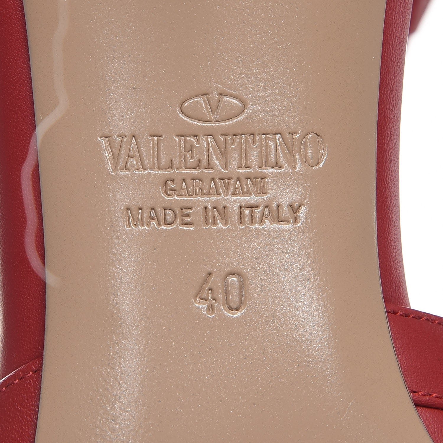 Valentino Garavani Calfskin Lacquered Monochrome Rockstud Ankle Strap 65mm Pumps 40 Rosso Valentino 6 of 9