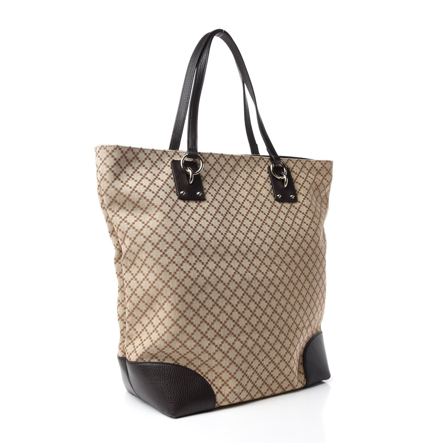 Diamante Medium Vertical Tote Dark Brown