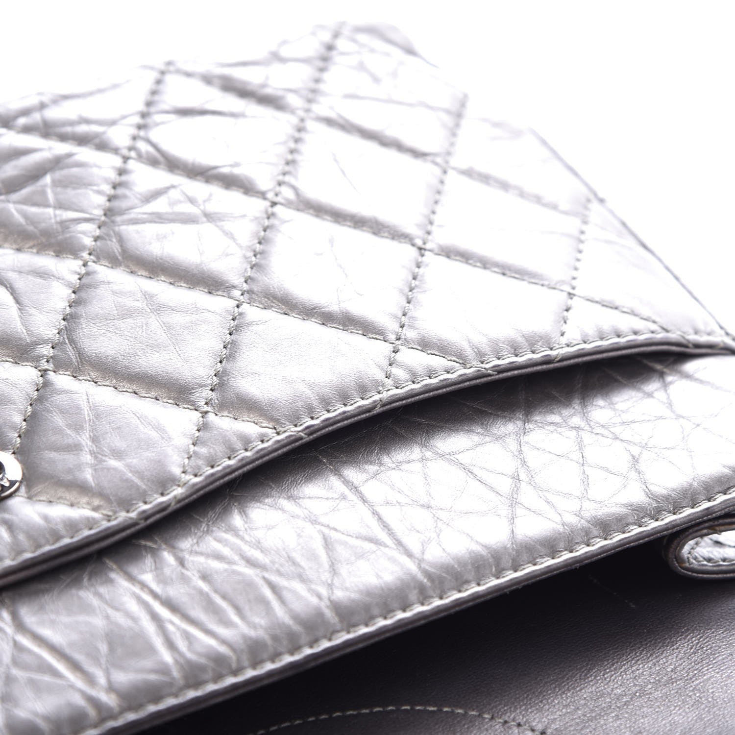 Chanel Metallic Aged Calfskin Quilted 2.55 Reissue 227 Flap Dark Silver 14 of 15