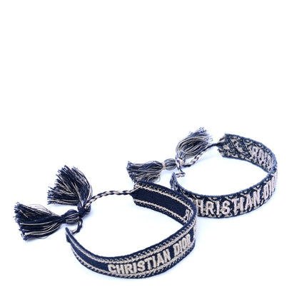 Christian Dior Woven Cotton J'Adior Friendship Bracelet Set Navy 2 of 5