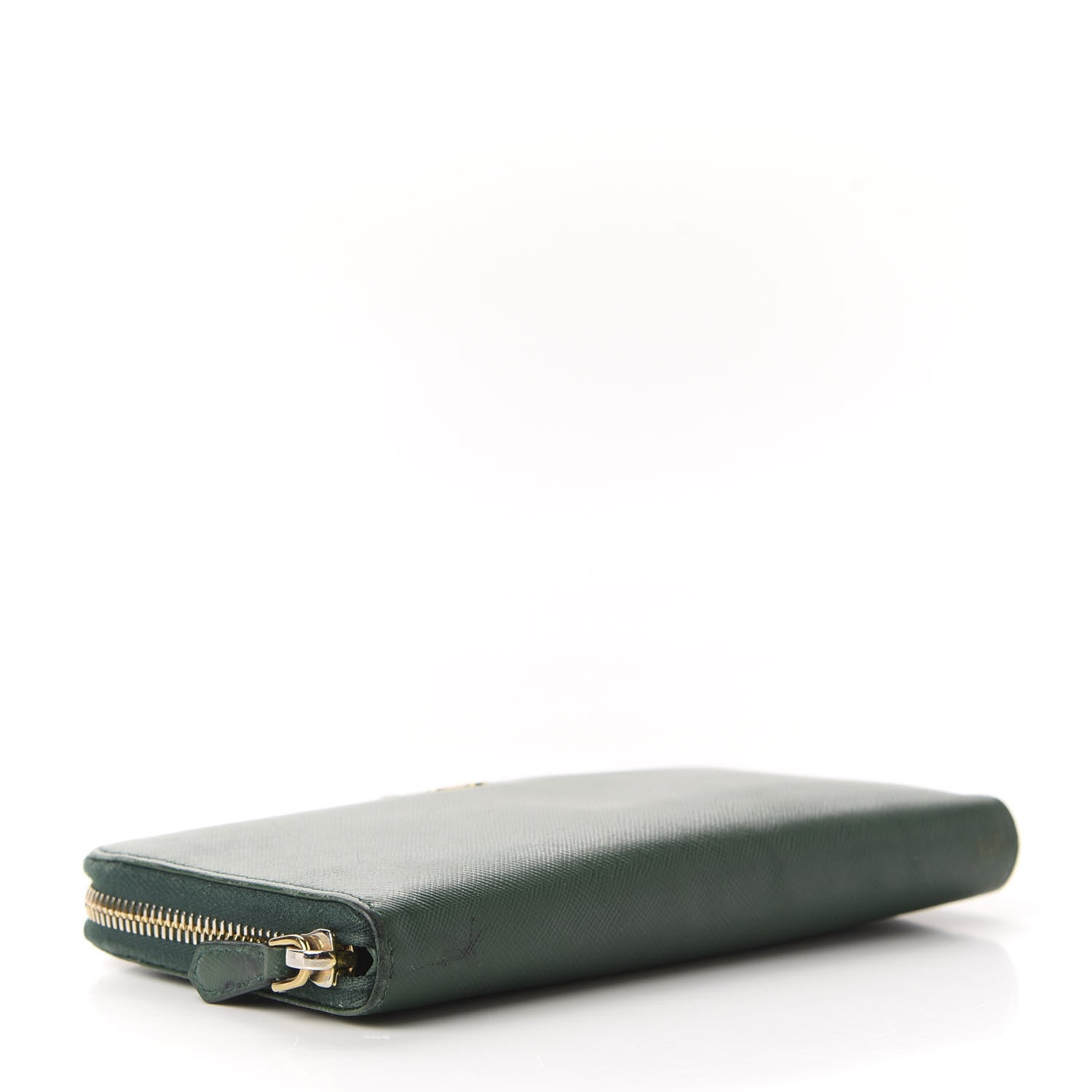 Prada Saffiano Metal Zip Around Wallet Biliardo 4 of 9