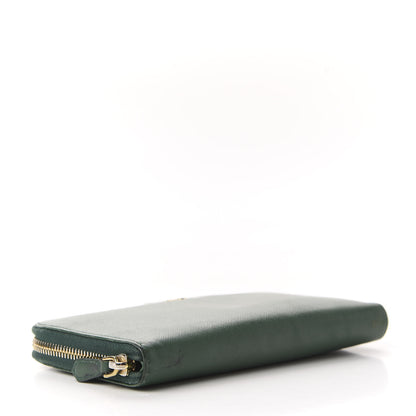 Prada Saffiano Metal Zip Around Wallet Biliardo 4 of 9
