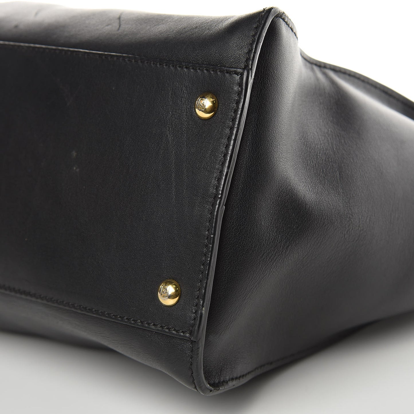 Vitello Seta Shiny Nappa Large Peekaboo Iconic Satchel Black