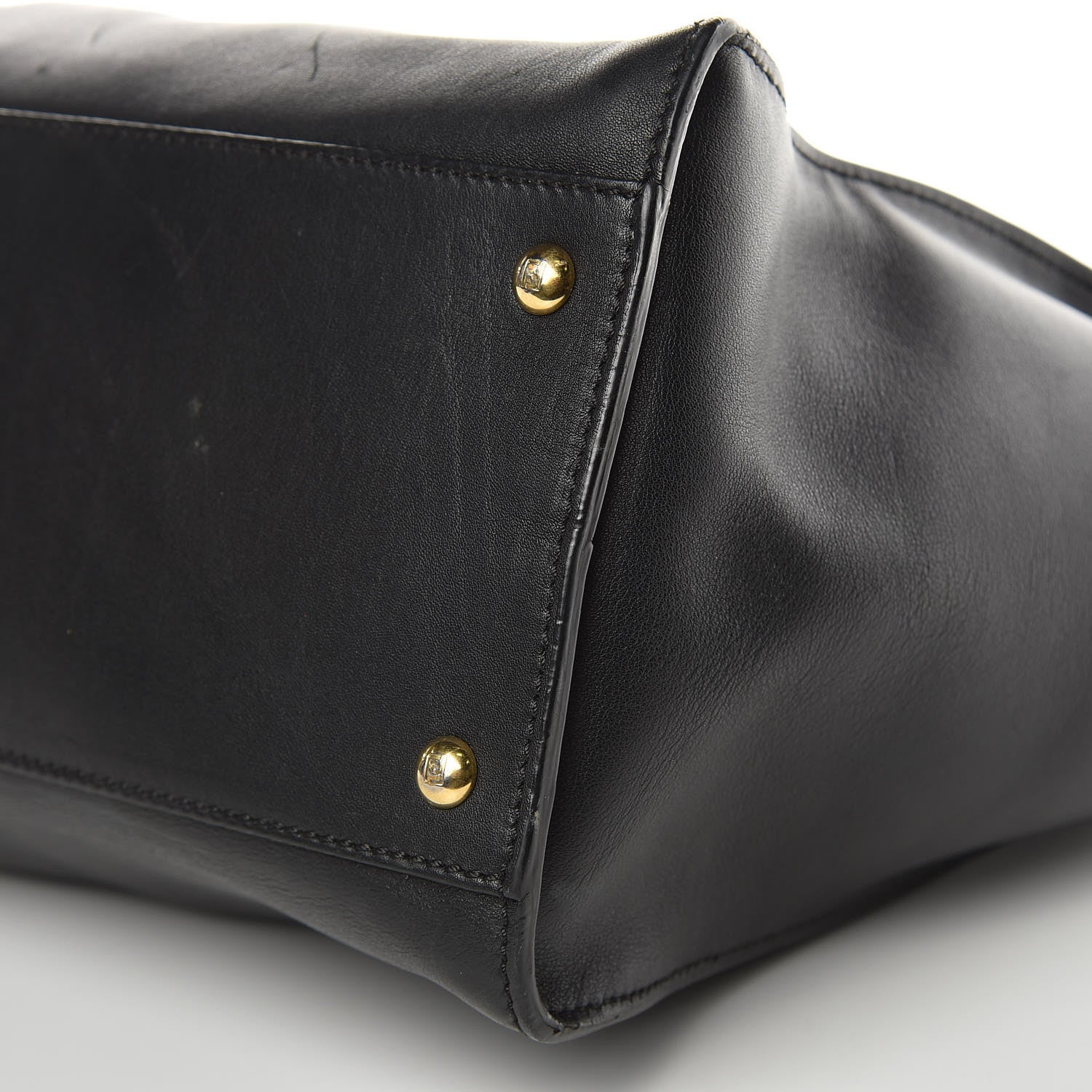 Fendi Vitello Seta Shiny Nappa Large Peekaboo Iconic Satchel Black 10 of 15