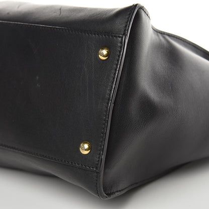 Fendi Vitello Seta Shiny Nappa Large Peekaboo Iconic Satchel Black 10 of 15