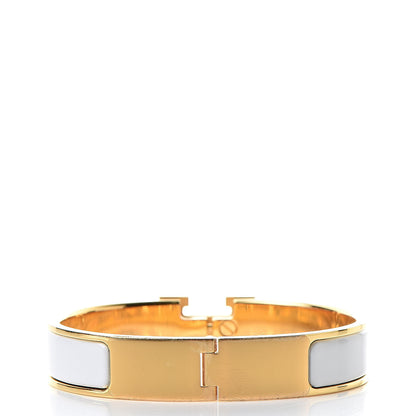 Hermes Enamel Narrow Clic Clac H Bracelet GM White 3 of 5