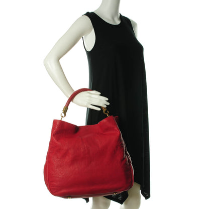 Saint Laurent Sheepskin Stingray Large Roady Hobo Red 2 of 7