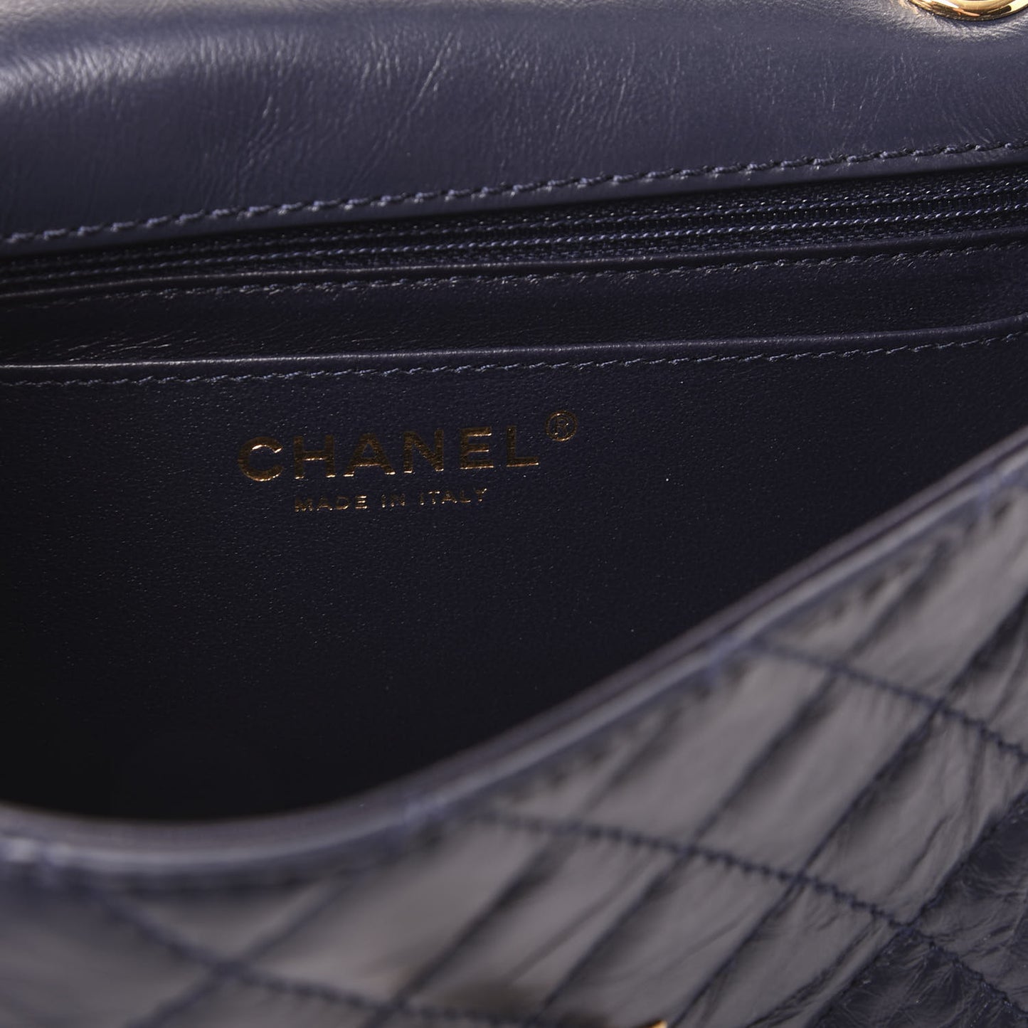 Aged Calfskin Quilted 2.55 Reissue Mini Flap Navy