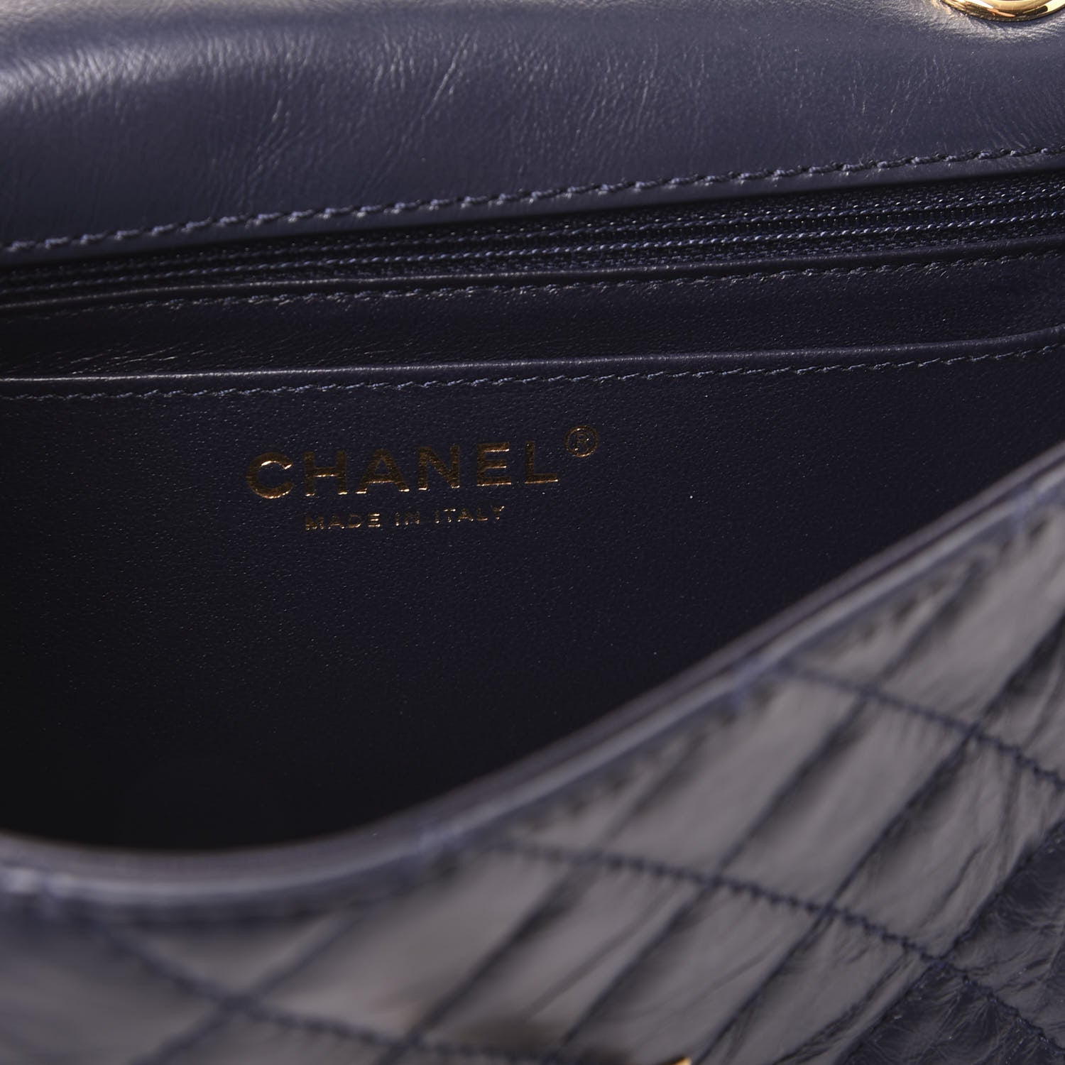 Chanel Aged Calfskin Quilted 2.55 Reissue Mini Flap Navy 7 of 9