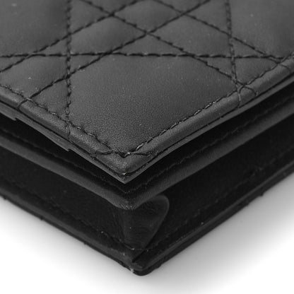 Christian Dior Ultra Matte Calfskin Small Lady Dior Flap Card Holder Black 8 of 9