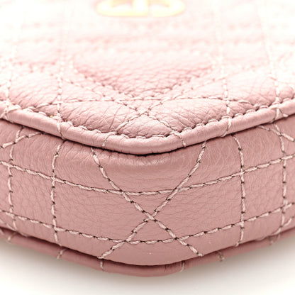 Christian Dior Calfskin Cannage Dioramour Caro Heart Pouch With Chain Old Rose 7 of 7