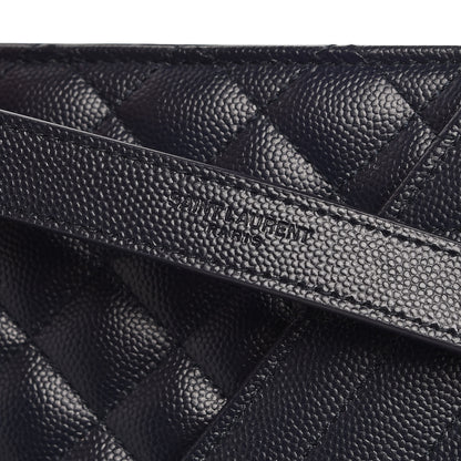 Saint Laurent Grain De Poudre Mixed Matelasse Large Triquilt Monogram Satchel Deep Marine 6 of 8
