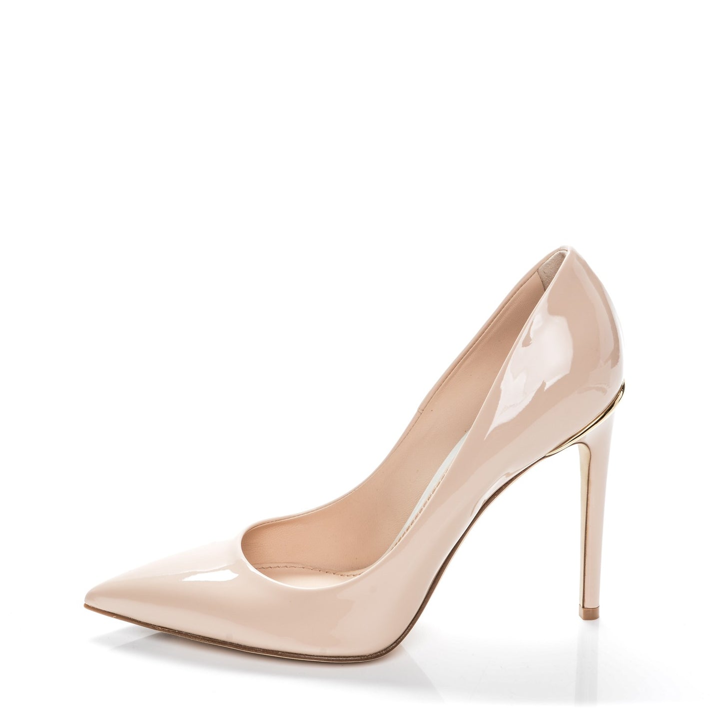 Patent Calfskin Eyeline Pumps 38.5 Nude