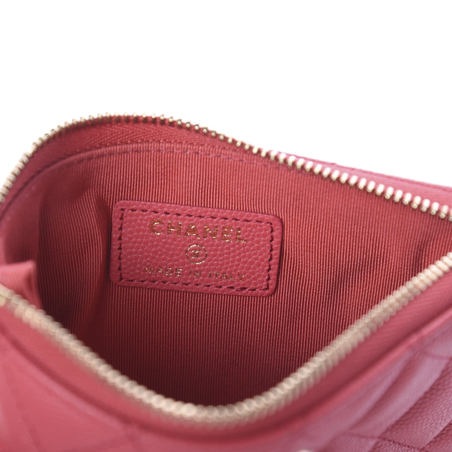 Caviar Quilted Small Cosmetic Case Pink
