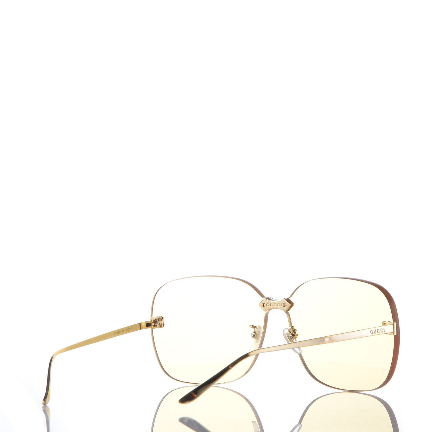 Rimless Sunglasses GG0352S Gold Yellow