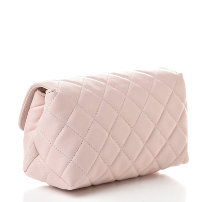 Chanel Lambskin Quilted Flap Cosmetic Case Rose Clair 3 of 11