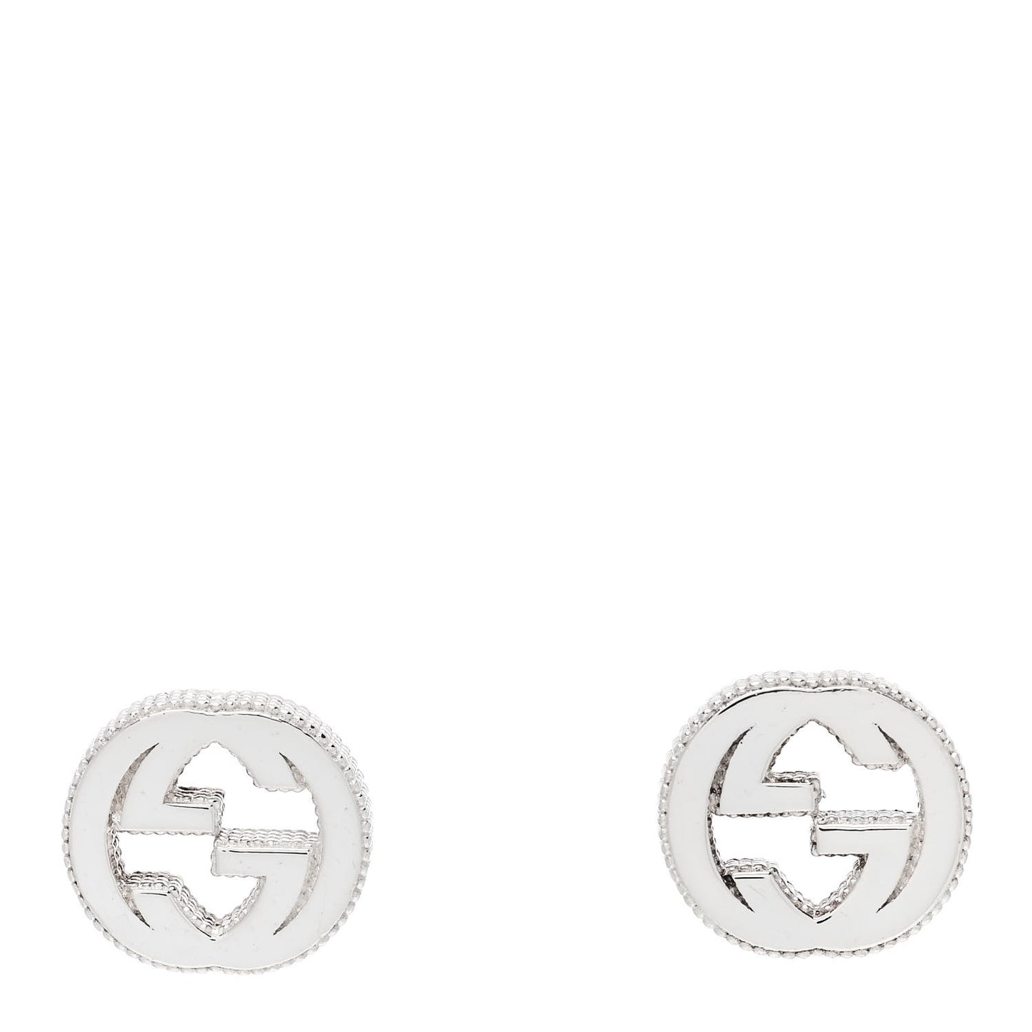 Sterling Silver Interlocking GG Stud Earrings
