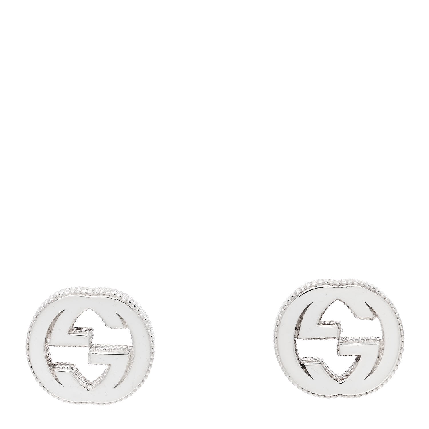 Gucci Sterling Silver Interlocking GG Stud Earrings 1 of 5