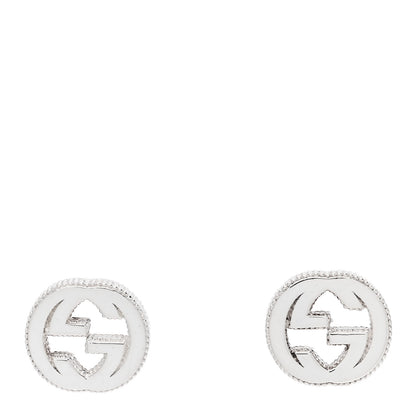 Gucci Sterling Silver Interlocking GG Stud Earrings 1 of 5