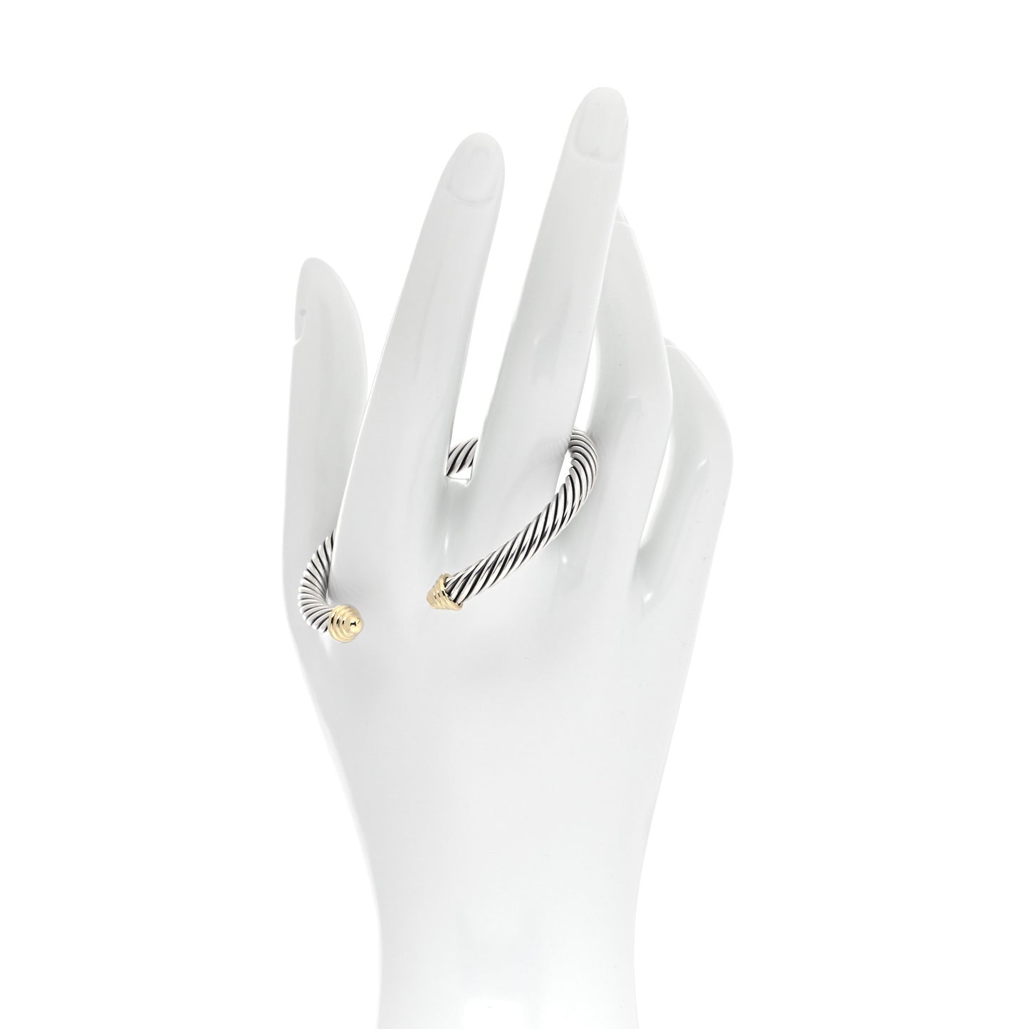 Sterling Silver 14K Yellow Gold 5mm Cable Classics Bracelet
