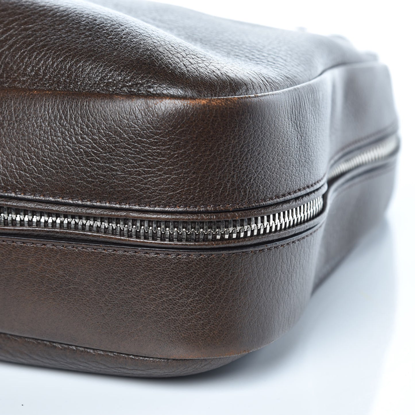 Cervo Deerskin Zipper Detail Hobo Bruciato