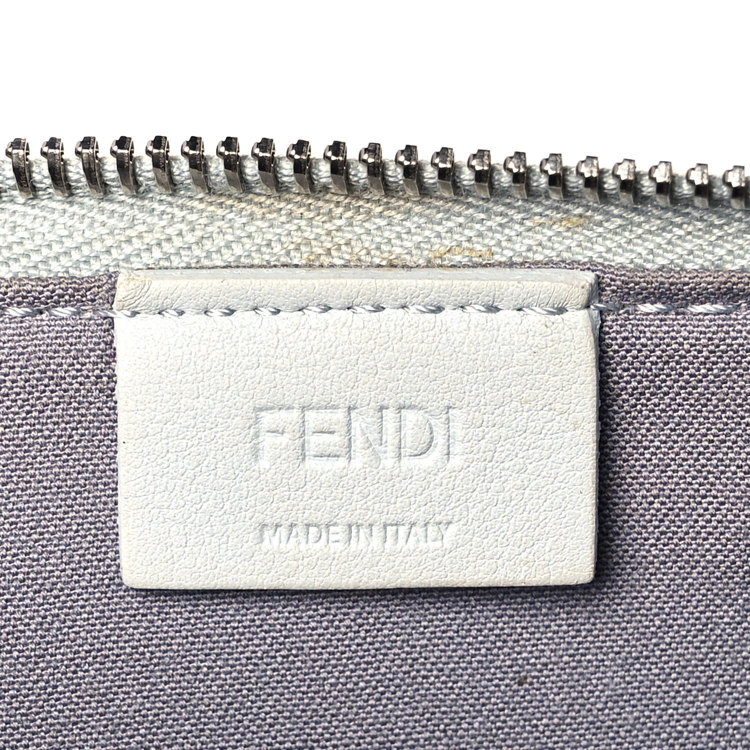 Fendi Vitello Liberty Fun Fair Studded Zip Around Pouch Grigio Perla Multicolor 6 of 9