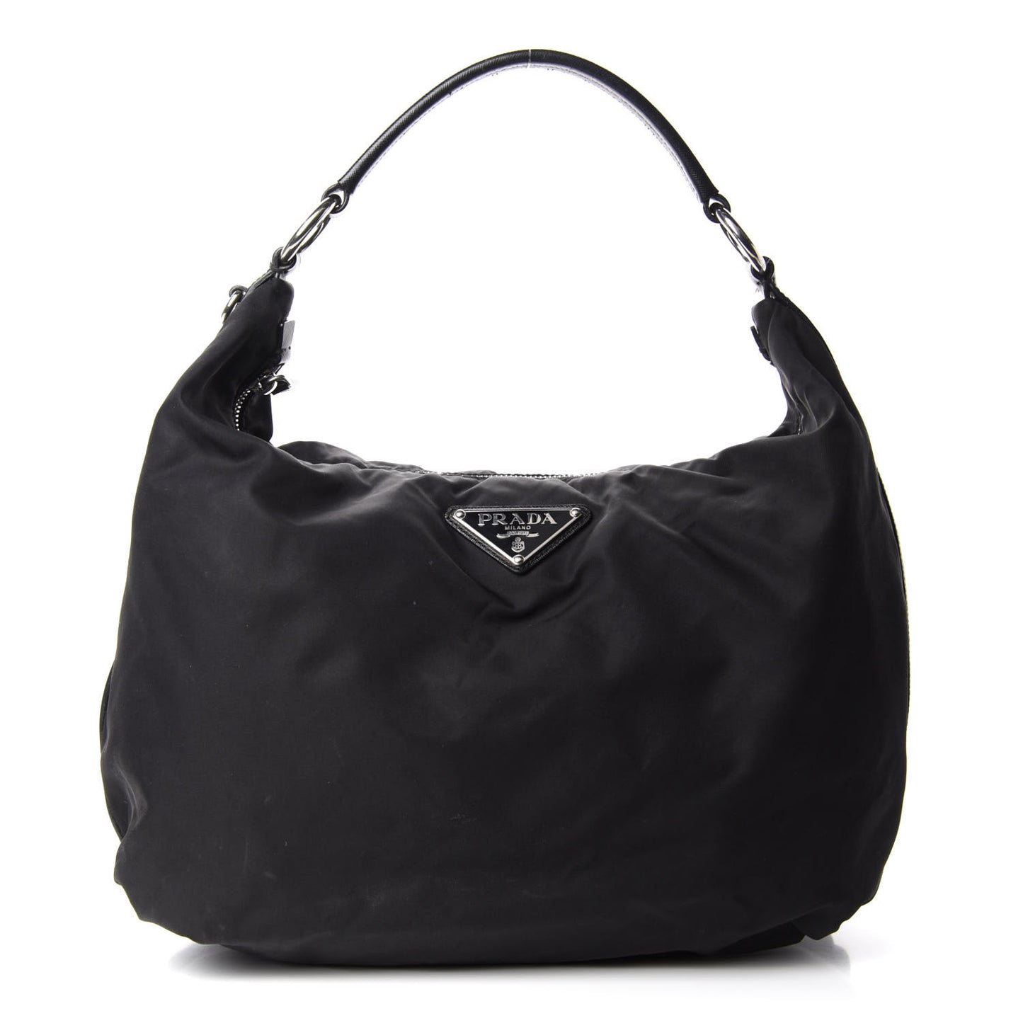 Tessuto Nylon Saffiano Hobo Black